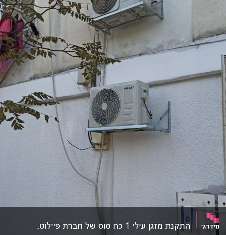 יחידות חיצוניות של מזגן מותקנות על קיר חיצוני